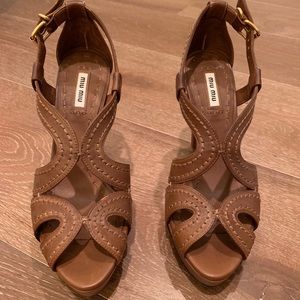 Miu Miu cutout platform sandals, never worn